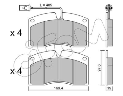 Brake Pad Set, disc brake CIFAM 822-648-1