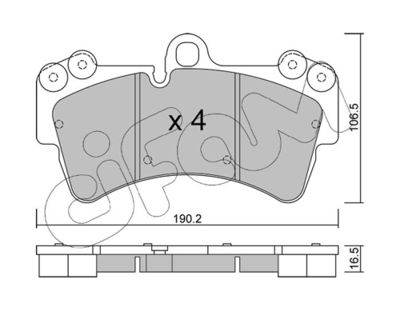 Brake Pad Set, disc brake CIFAM 822-654-0