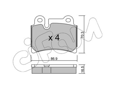 Brake Pad Set, disc brake CIFAM 822-660-0