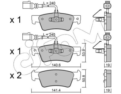 Brake Pad Set, disc brake CIFAM 822-661-0