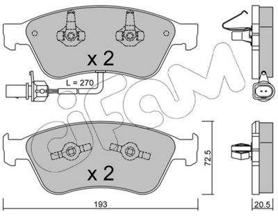 Brake Pad Set, disc brake CIFAM 822-662-0