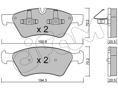 CIFAM 822-670-0 Brake Pad Set, disc brake