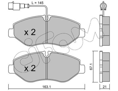 Brake Pad Set, disc brake CIFAM 822-671-4