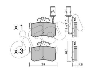 Brake Pad Set, disc brake CIFAM 822-691-0