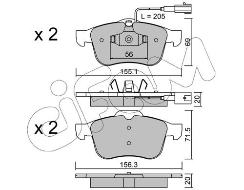 CIFAM 822-703-0 Brake Pad Set, disc brake