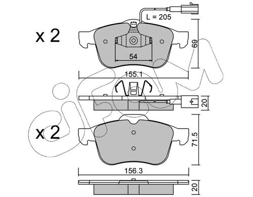 CIFAM 822-703-1 Brake Pad Set, disc brake
