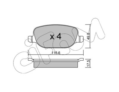 Brake Pad Set, disc brake CIFAM 822-704-0