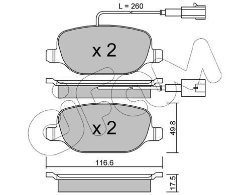 CIFAM 822-704-2 Brake Pad Set, disc brake