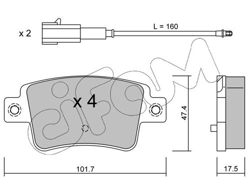 CIFAM 822-705-1 Brake Pad Set, disc brake