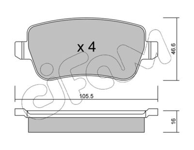 Brake Pad Set, disc brake CIFAM 822-706-0