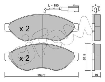 Brake Pad Set, disc brake CIFAM 822-708-1