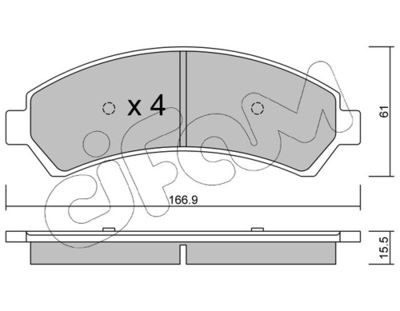 Brake Pad Set, disc brake CIFAM 822-721-0