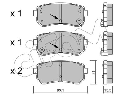 Brake Pad Set, disc brake CIFAM 822-725-1