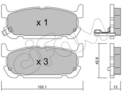 Brake Pad Set, disc brake CIFAM 822-734-0