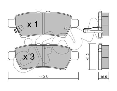 Brake Pad Set, disc brake CIFAM 822-744-0