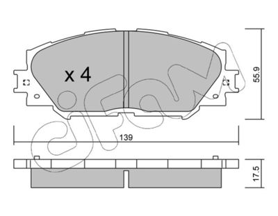 Brake Pad Set, disc brake CIFAM 822-747-0