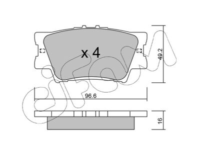 Brake Pad Set, disc brake CIFAM 822-749-0