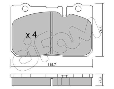 Brake Pad Set, disc brake CIFAM 822-757-0