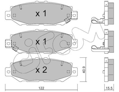 Brake Pad Set, disc brake CIFAM 822-759-0