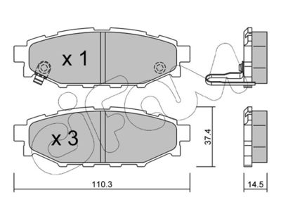 Brake Pad Set, disc brake CIFAM 822-764-0