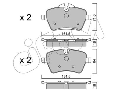 Brake Pad Set, disc brake CIFAM 822-768-0