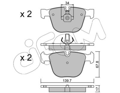 Brake Pad Set, disc brake CIFAM 822-773-0