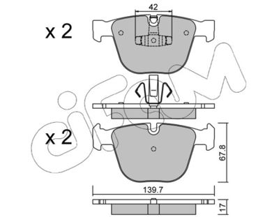Brake Pad Set, disc brake CIFAM 822-773-6