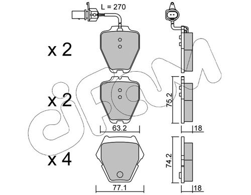 CIFAM 822-774-1 Brake Pad Set, disc brake