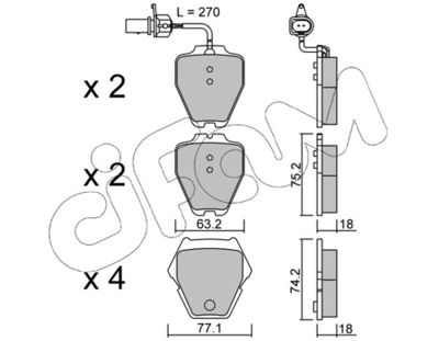 Brake Pad Set, disc brake CIFAM 822-774-1