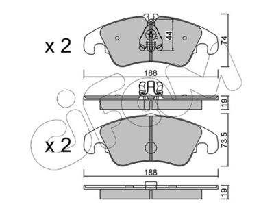 Brake Pad Set, disc brake CIFAM 822-775-0