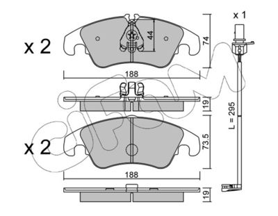 Brake Pad Set, disc brake CIFAM 822-775-0K