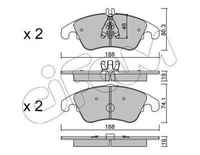 Brake Pad Set, disc brake CIFAM 822-775-2