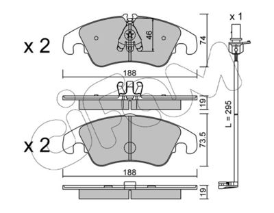 Brake Pad Set, disc brake CIFAM 822-775-4K