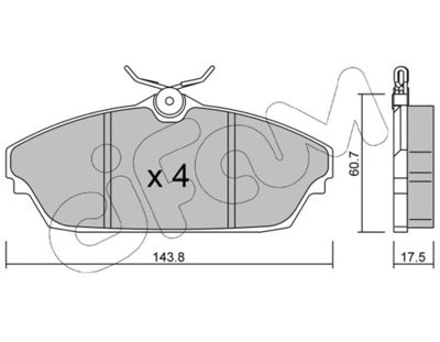 Brake Pad Set, disc brake CIFAM 822-782-0