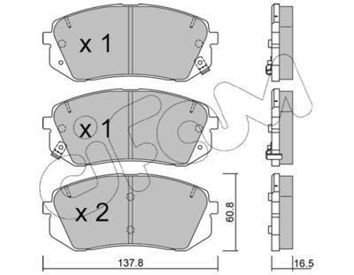Brake Pad Set, disc brake CIFAM 822-783-0