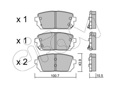 Brake Pad Set, disc brake CIFAM 822-784-0