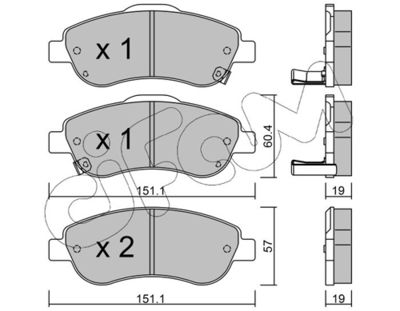 Brake Pad Set, disc brake CIFAM 822-789-0