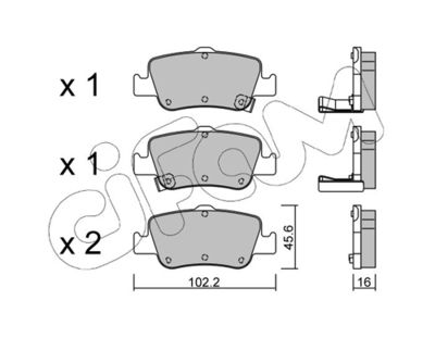Brake Pad Set, disc brake CIFAM 822-796-0