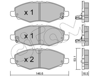 Brake Pad Set, disc brake CIFAM 822-798-0