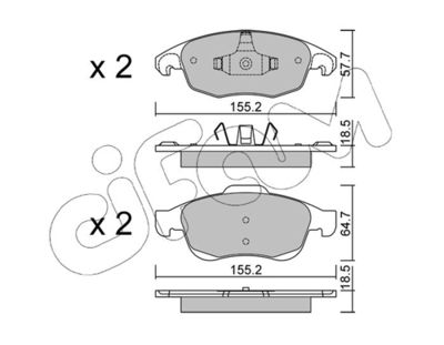 Brake Pad Set, disc brake CIFAM 822-800-0