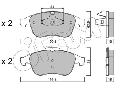 Brake Pad Set, disc brake CIFAM 822-803-2