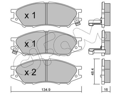 Brake Pad Set, disc brake CIFAM 822-810-0