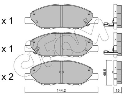 Brake Pad Set, disc brake CIFAM 822-811-0