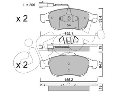 Brake Pad Set, disc brake CIFAM 822-817-1