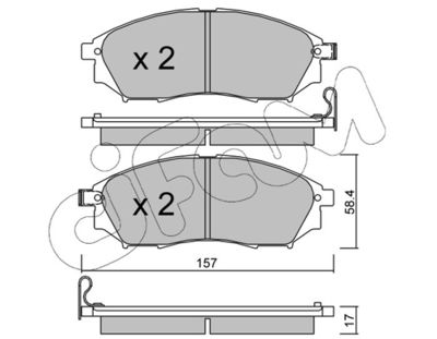 Brake Pad Set, disc brake CIFAM 822-819-0