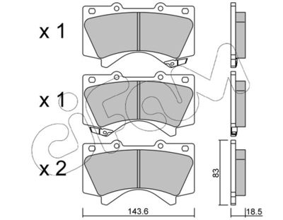 Brake Pad Set, disc brake CIFAM 822-821-0