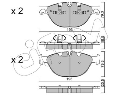 Brake Pad Set, disc brake CIFAM 822-823-0
