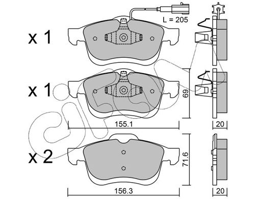 CIFAM 822-824-0 Brake Pad Set, disc brake