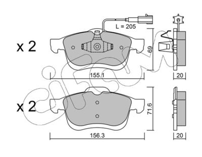 Brake Pad Set, disc brake CIFAM 822-824-1