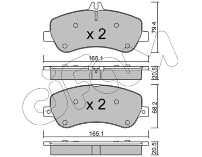 Brake Pad Set, disc brake CIFAM 822-825-0